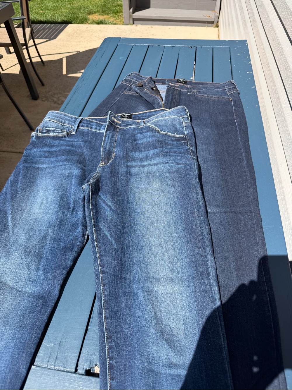 Just Black Women Skinny Jeans - Light Blue Fade and Dark Blue Indigo